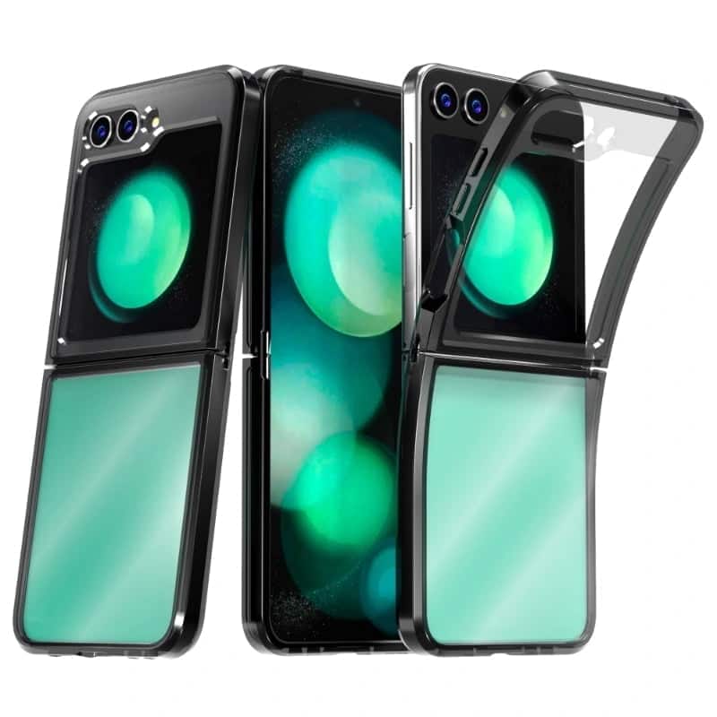 RomeTech - Rome Tech Hybrid Clear Case for Galaxy Z Flip5 - Clear / Black