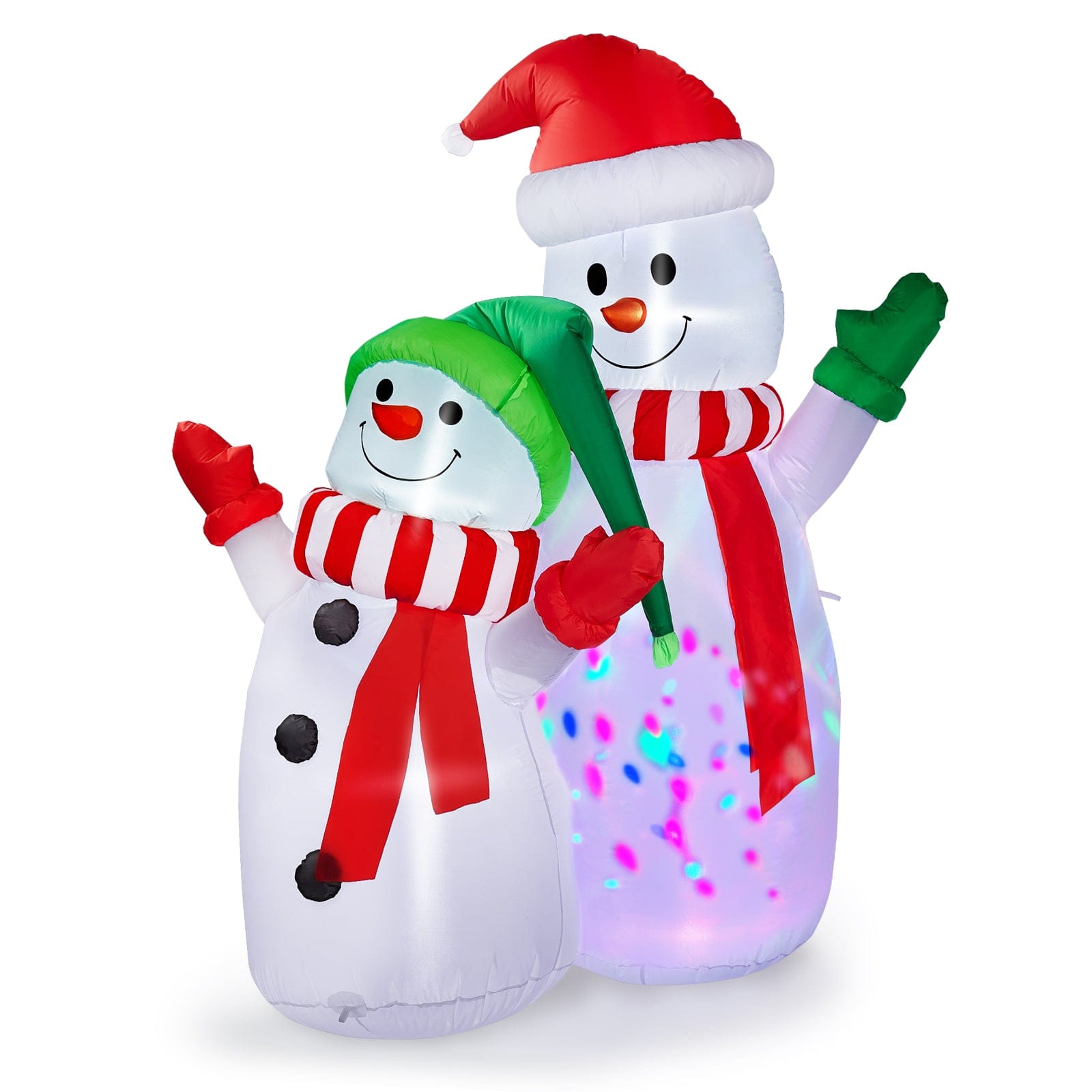Front. CAMULAND - 6FT Inflatable Christmas Decorations Snowman with Built-in LED Lights for Outdoor Blow-up Decor - White.