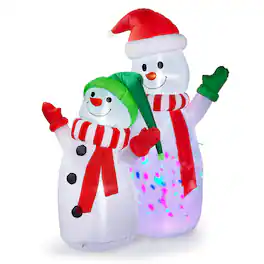 CAMULAND - 6FT Inflatable Christmas Decorations Snowman with Built-in LED Lights for Outdoor Blow-up Decor - White