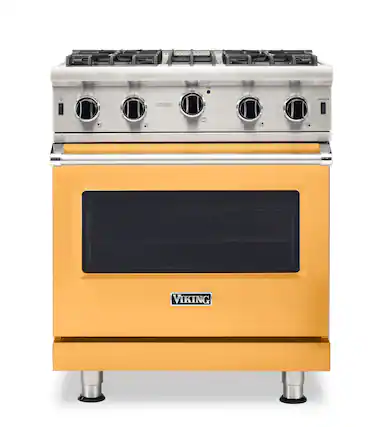 Front. Viking - 5-Series Gas Open Burner Range - Daffodil.