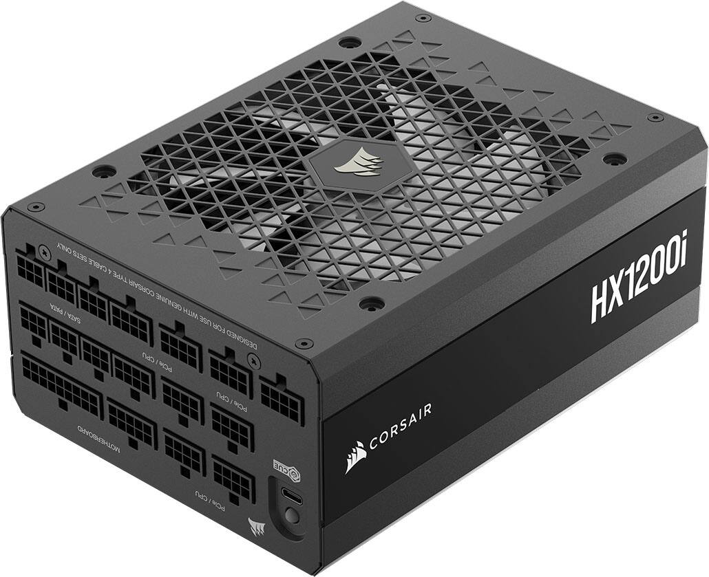 CORSAIR - HXi Series HX1200i 80 PLUS Platinum Fully Modular Ultra Low-Noise ATX 3.1 and PCIE 5.1 Power Supply - Black
