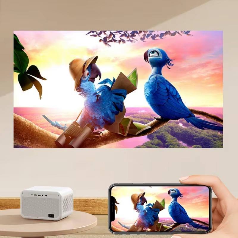 Alt View 3. Cluzine - 1080P 4K Supported Projector with Electric Focus, Home & Office Projector for Bedroom Wall Projection.