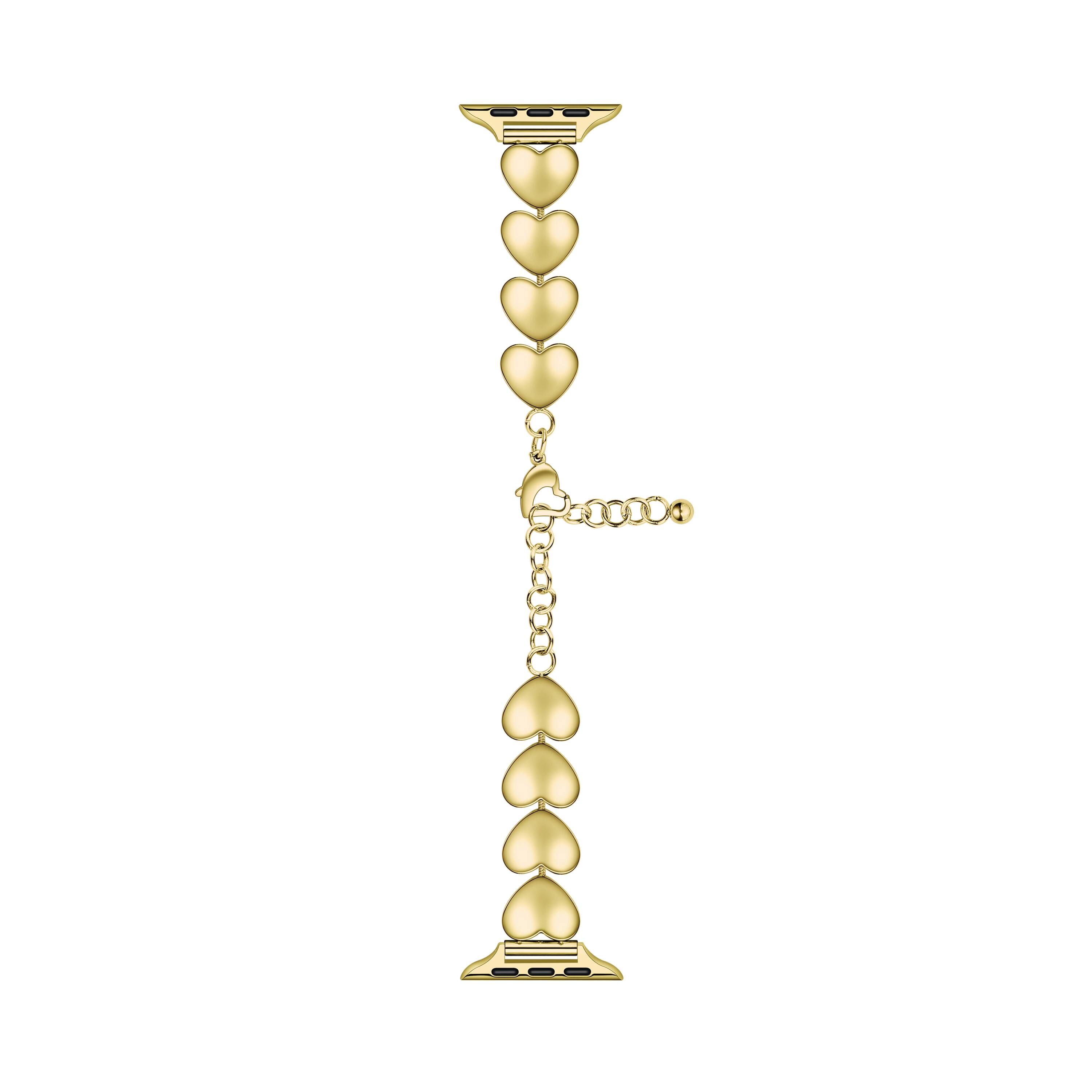 Left. Posh Tech - Lover Stainless Steel Heart Band for Apple Watch - Gold.