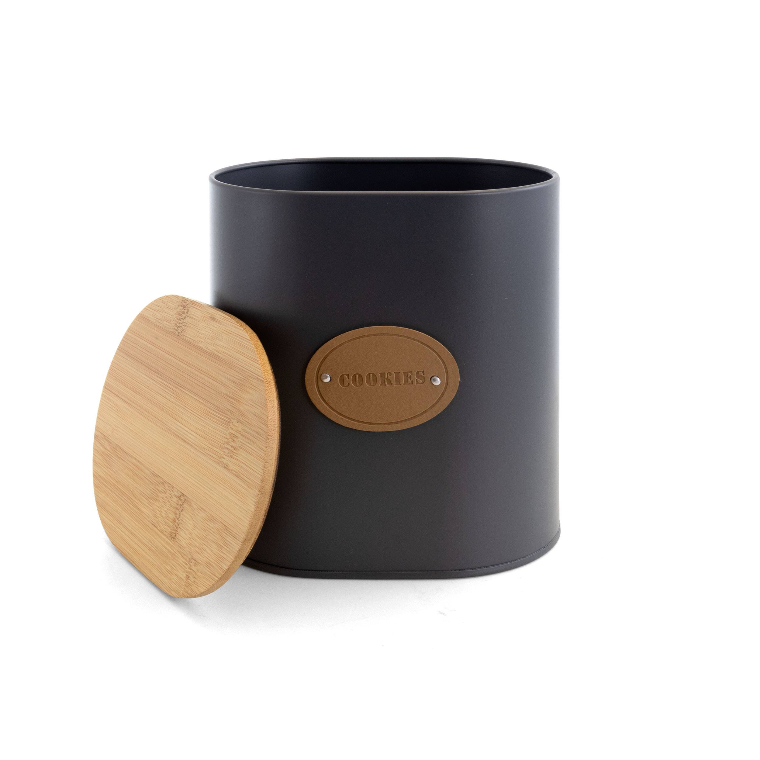 Alt View 7. MegaChef - MegaChef Kitchen Food Storage and Organization 5 Piece Canister Set in Grey with Bamboo Lids - Gray and Brown.