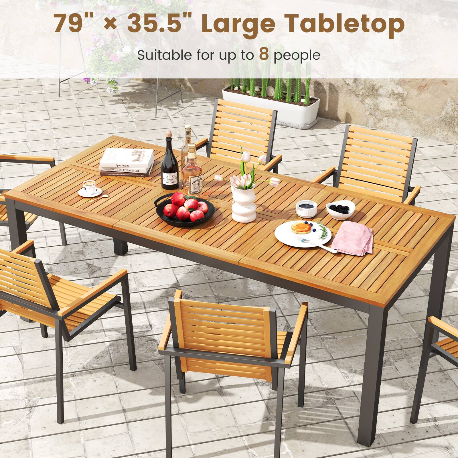 79" x 35.5" Large Tabletop  
Suitable for up to 8 people