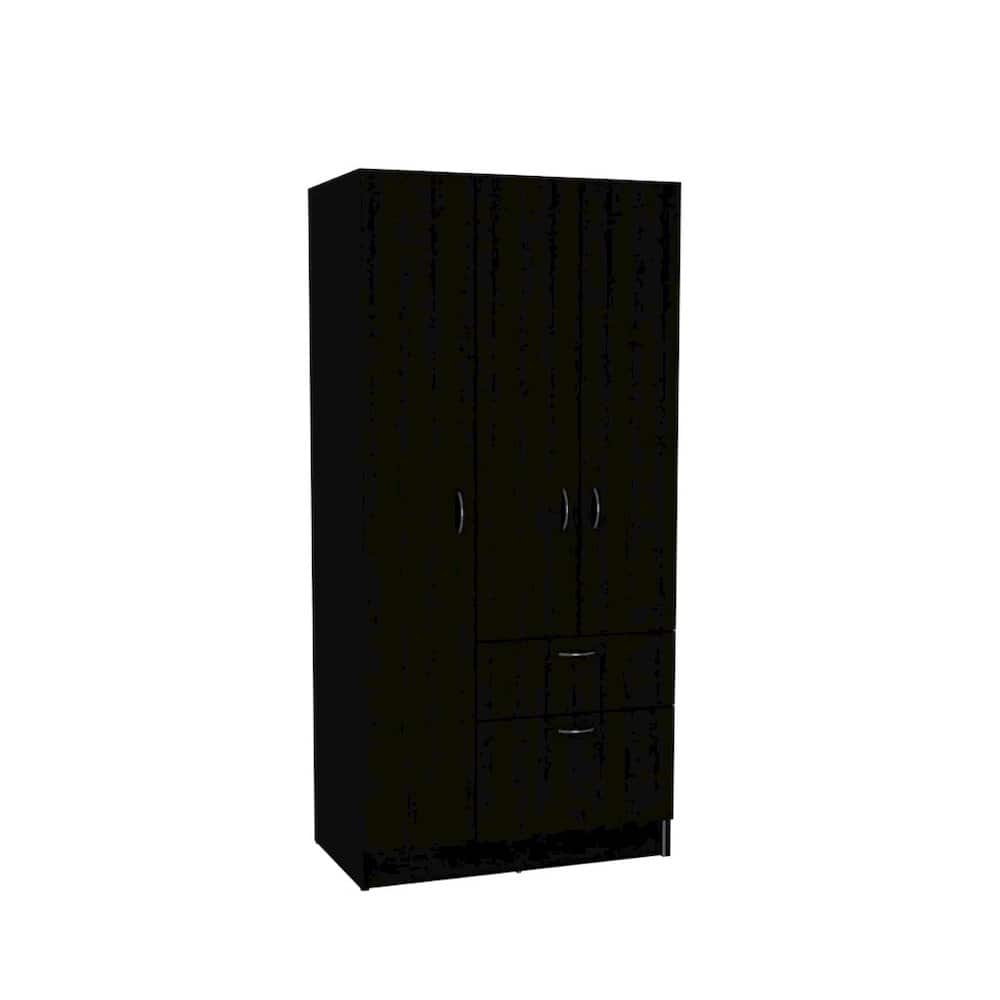 TuHome - Primavera Armoire White MDF - Black