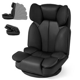 Costway - 360 Degree Swivel Floor Gaming Chair, Folding Lazy Adjustable Lounger Couch - Black