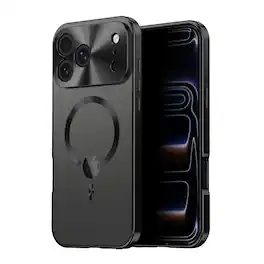 Dteck - Shockproof Metal Bumper Case for Apple iPhone 18 Pro Max with Privacy Screen Protector, Magnetic Hard PC Phone Cover - Black