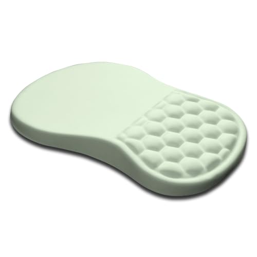 Earthley Blooms - Joint Wrist Support Mouse Pad with Memory Foam Cushion Massage Bump Carpal Tunnel Mousepad Slope Design for - DarkSeaGreen
