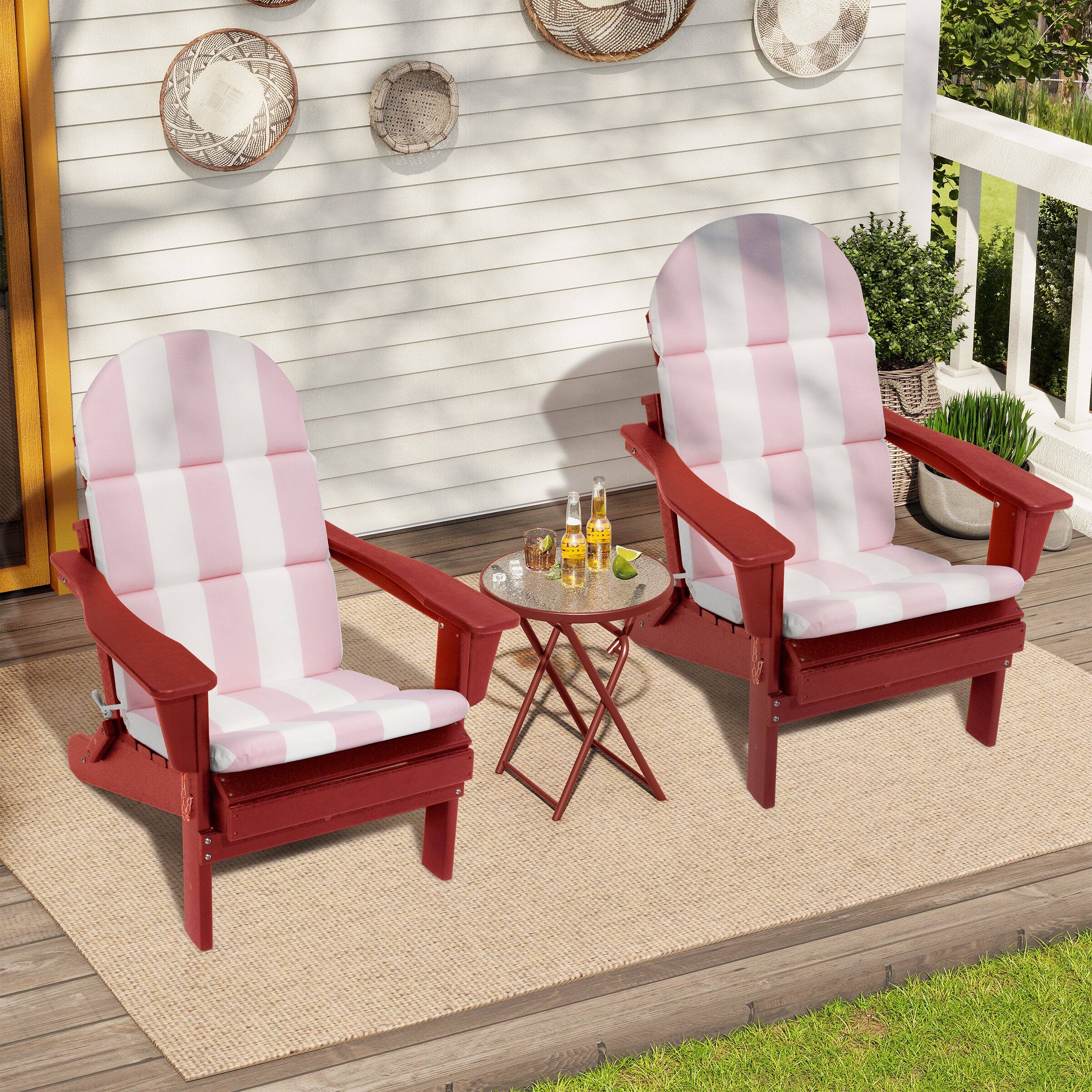 Alt View 4. Crestlive Products - Crestlive Products Outdoor Adirondack Patio Chair Cushion - Pink White.