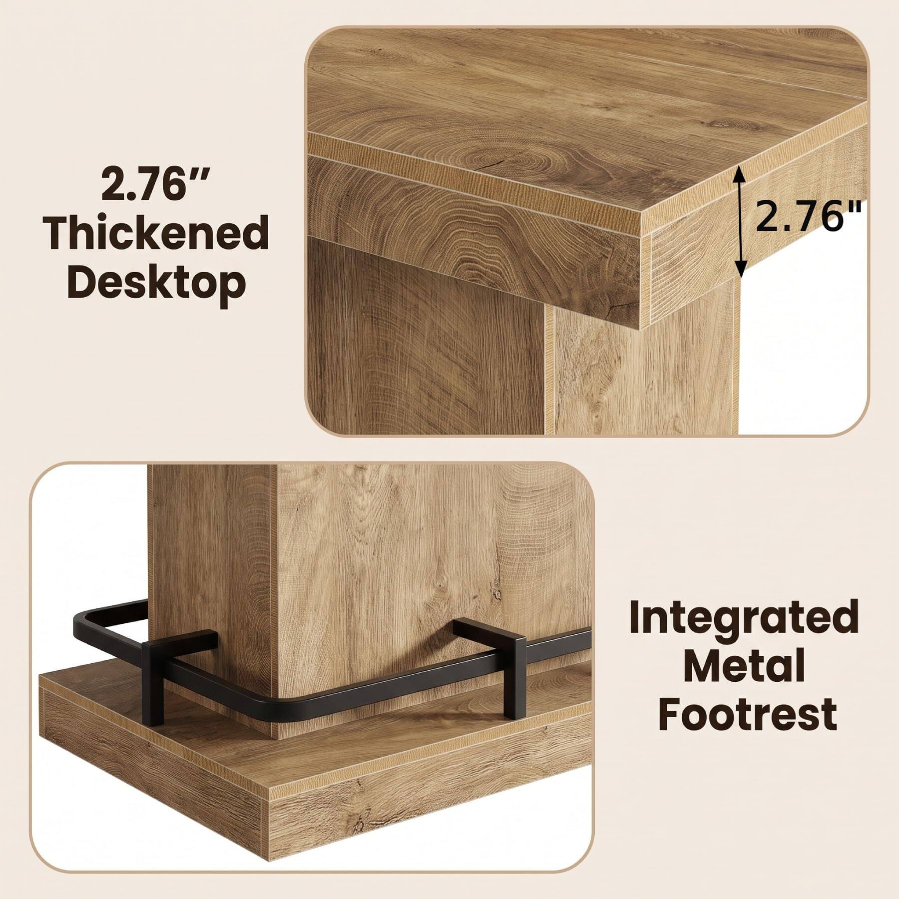 2.76" Thickened Desktop

2.76"

Integrated Metal Footrest