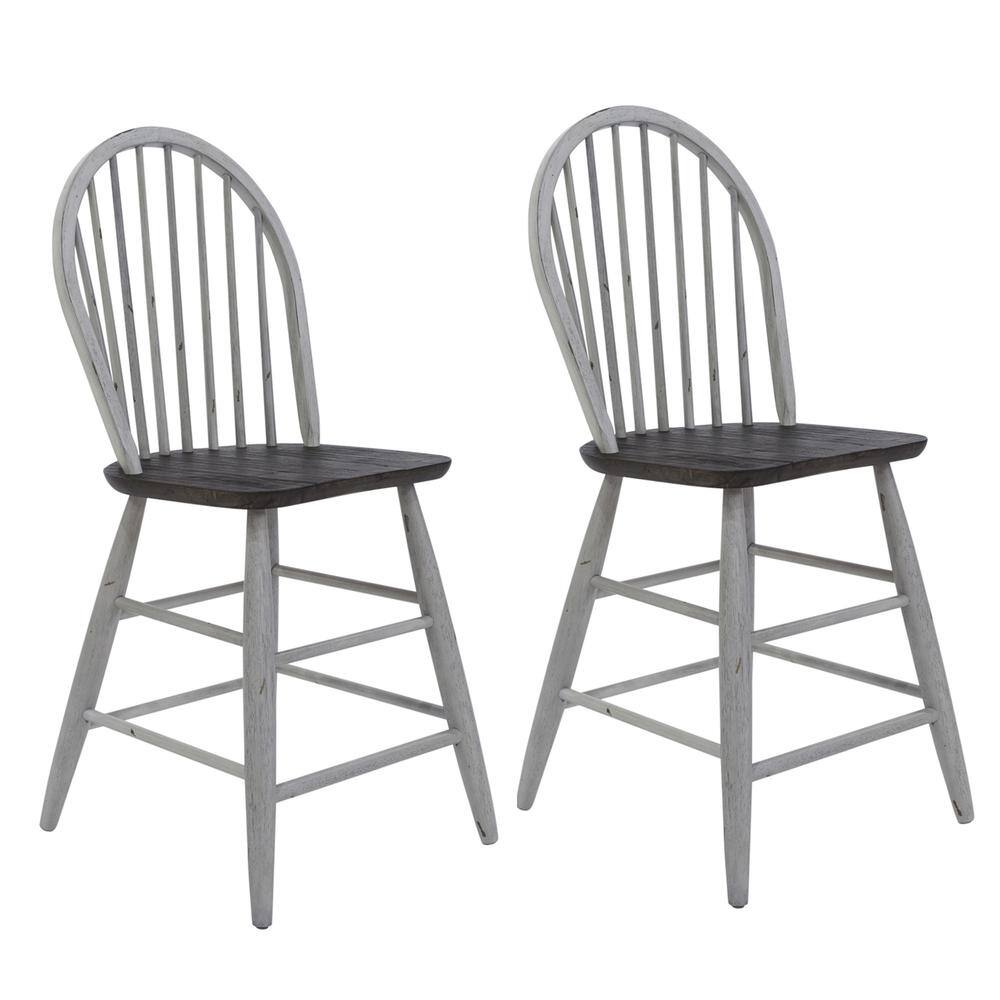 Left. Liberty Furniture Industries - Windsor Back Counter Chair- Set of 2 - White.