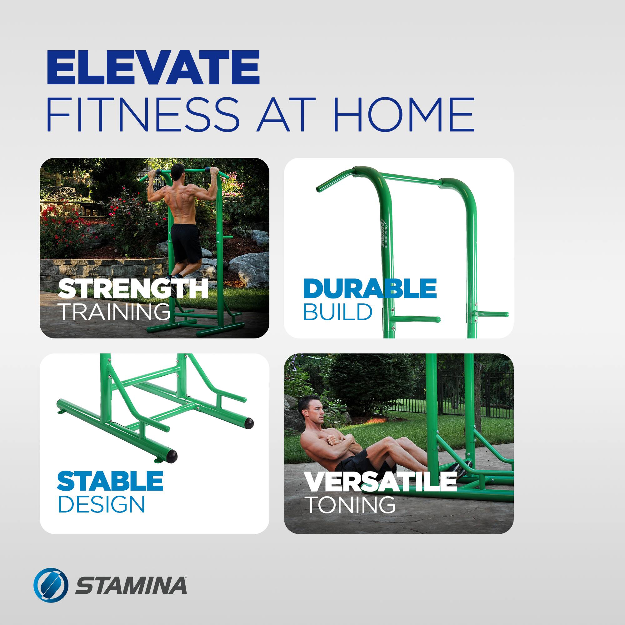 ELEVATE FITNESS AT HOME  
STRENGTH TRAINING  
DURABLE BUILD  
STABLE DESIGN  
VERSATILE TONING  
STAMINA