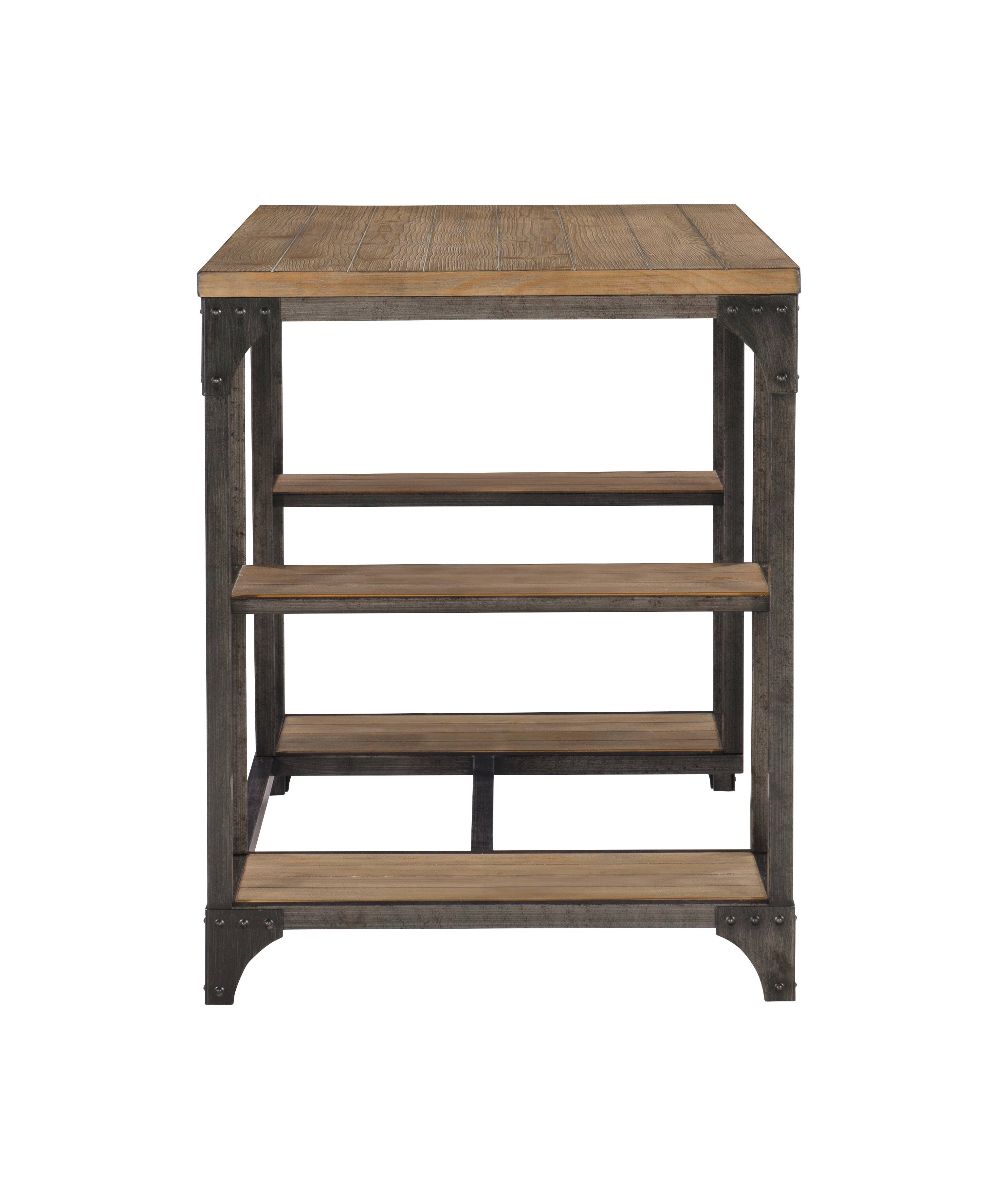 Left. Linon Home Décor - Barlyn Four-Shelf Writing Desk - Weathered Driftwood.