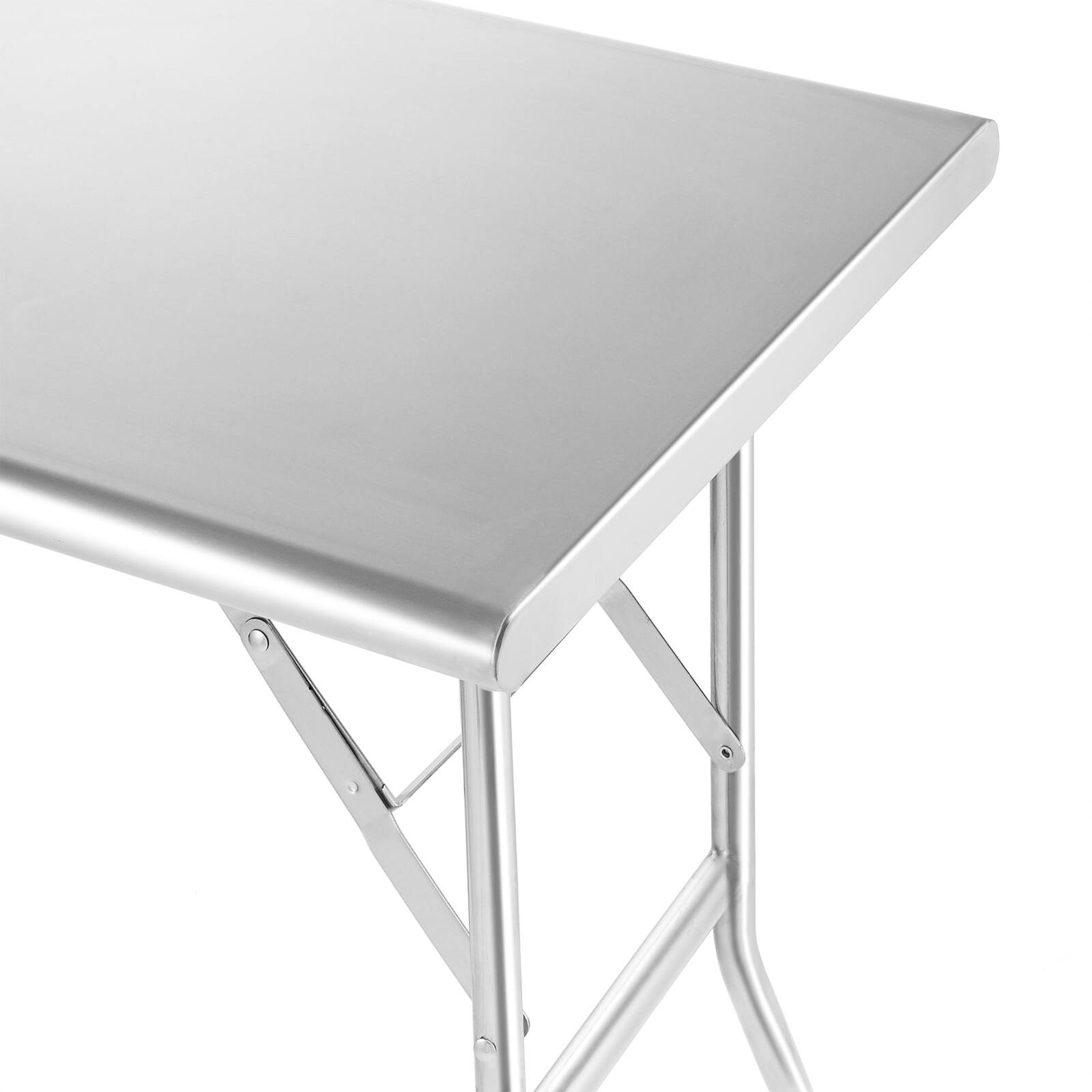 Alt View 2. GRIDMANN - NSF Stainless Steel Folding Tables - Silver.