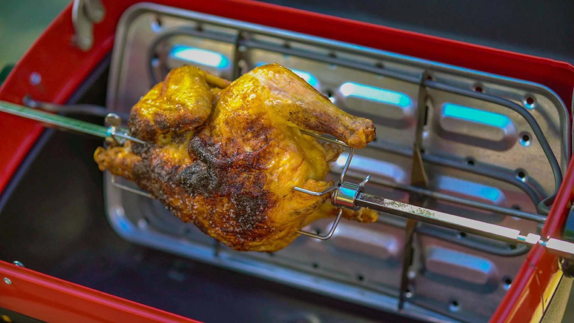 Alt View 3. Americana Grills - Americana 3-Zone Electric Tabletop BBQ Grill, Rotisserie-Ready with Window.