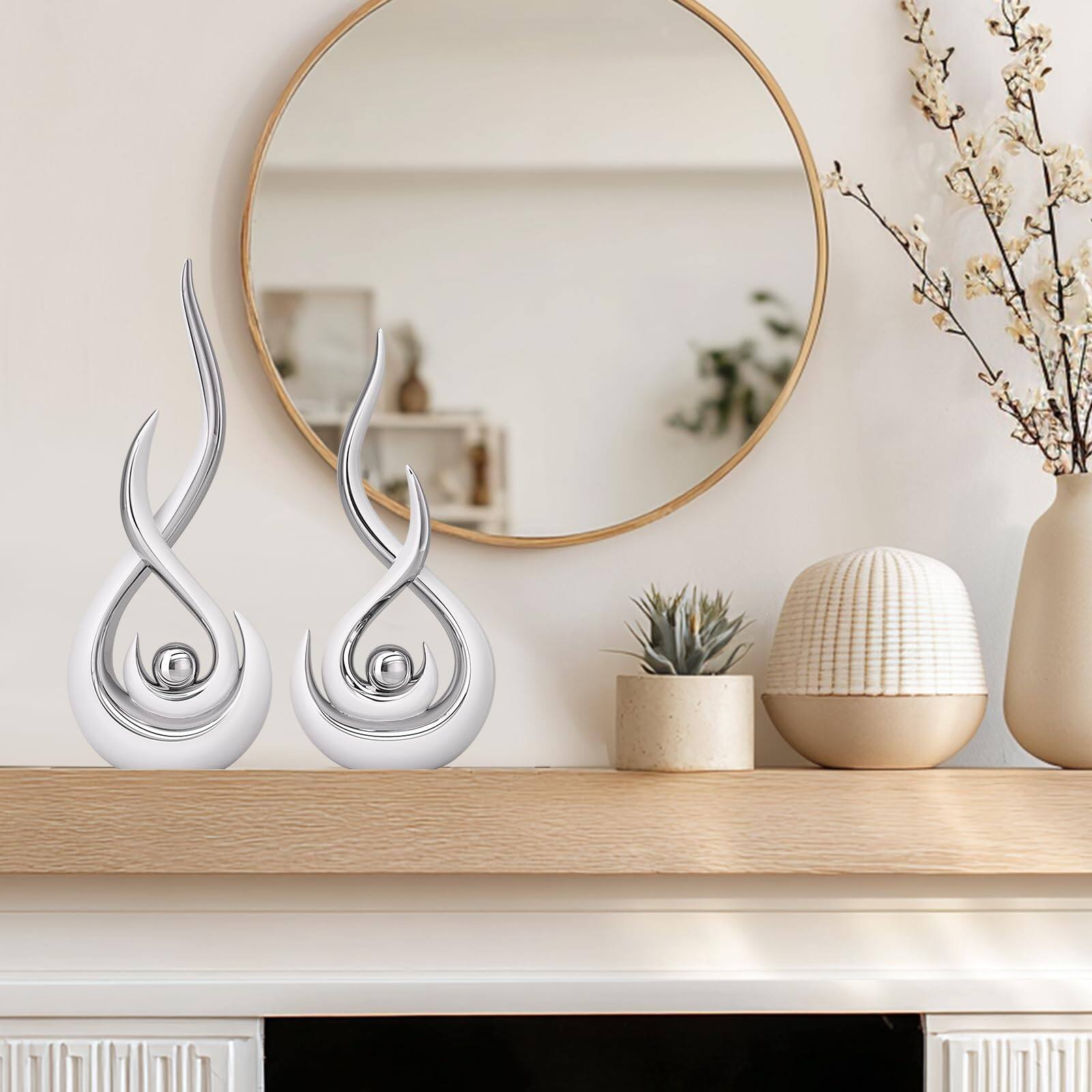 Alt View 6. Hanke - Modern Abstract Art Home Decor Accent Contemporary Statues Coffee Table For Living Room Centerpieces - Green.