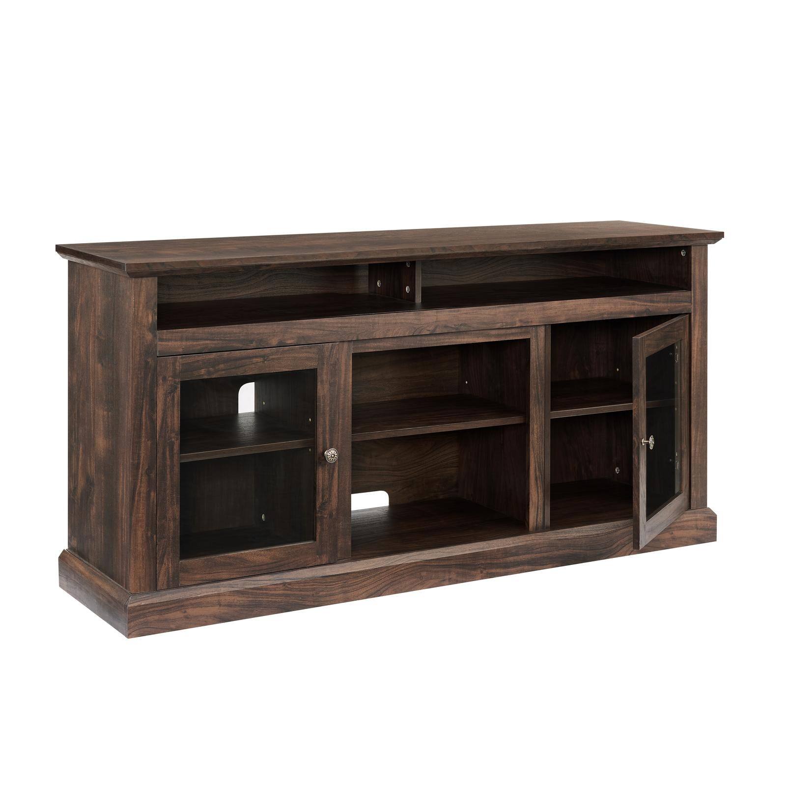 Angle. Spaco - Spaco TV Stand for 65 Inch TVs, Modern Console with Open and Closed Storage, Media Center for Living Room - Brown.