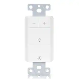 Akicon - Single Pole LED Dimmer Switch with Motion-Activated Wall Plate for Bathroom Exhaust Fan - White
