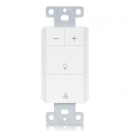 Front. Akicon - Akicon Single Pole LED Dimmer Switch with Motion-Activated Wall Plate for Bathroom Exhaust Fan in White - White.