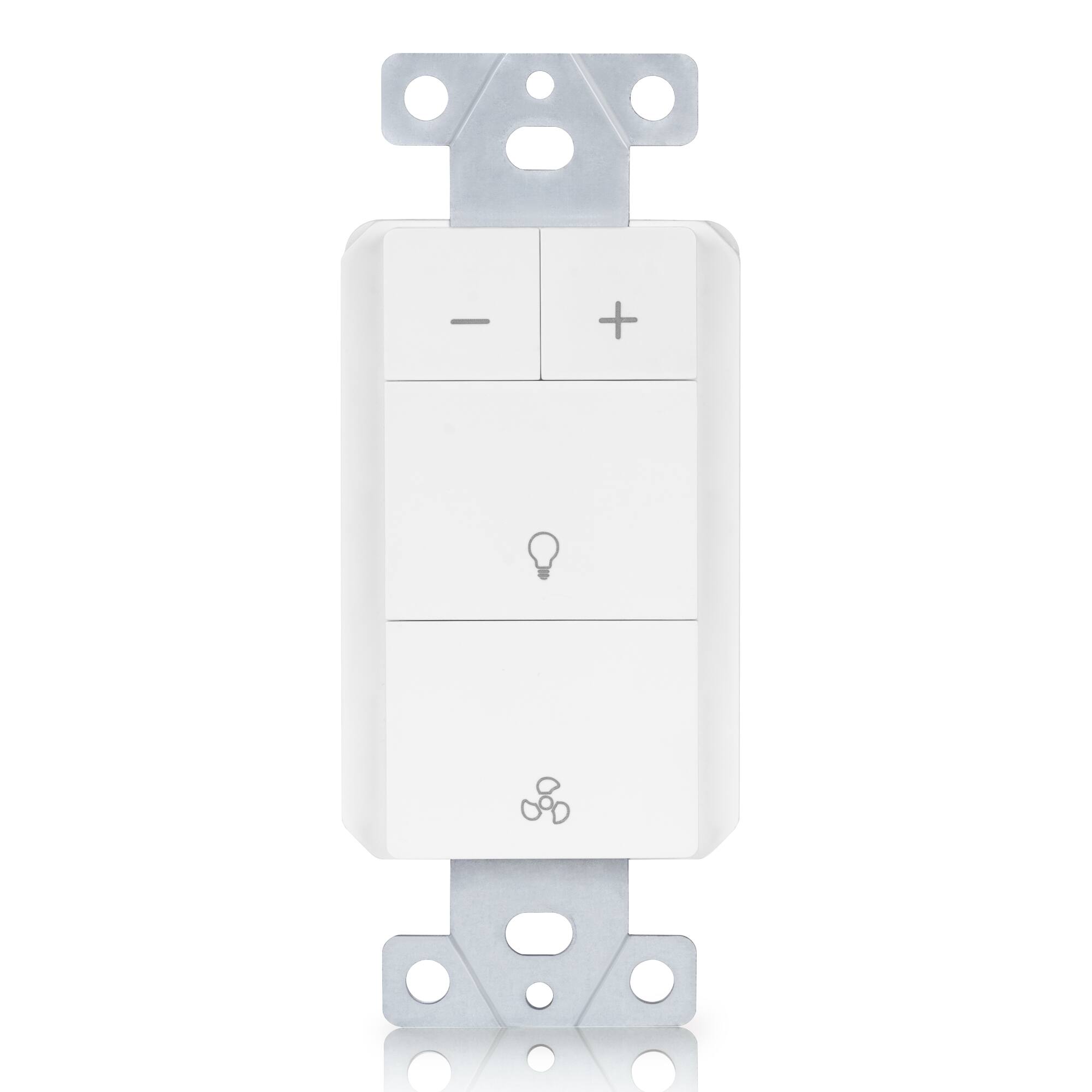 Front. Akicon - Akicon Single Pole LED Dimmer Switch with Motion-Activated Wall Plate for Bathroom Exhaust Fan in White - White.