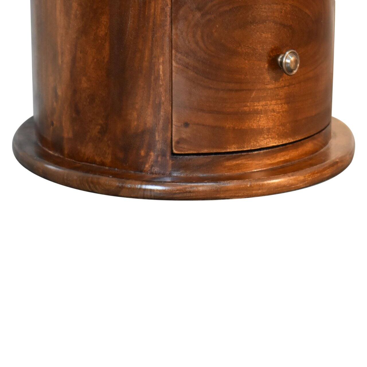 Alt View 4. Artisan Furniture - Artisan Furniture Solid Wood 3 Drawer Chestnut Drum, Dark Brown - Dark Brown.