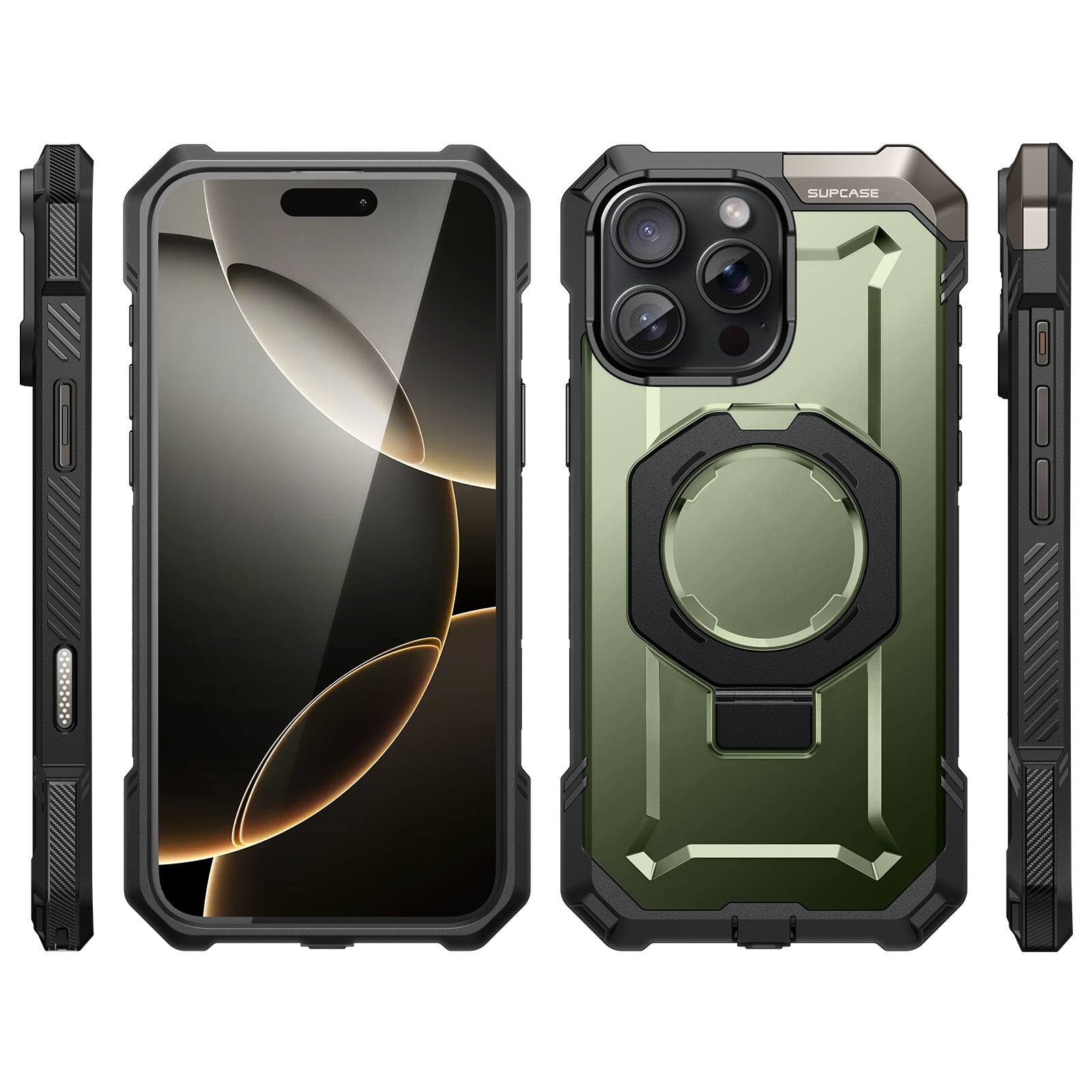 Alt View 7. SUPCASE - iPhone 16 Pro 6.3 inch UB Grip MagSafe Camera Control Button Phone Case - Dark Green.