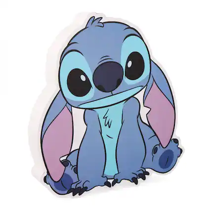 Front. Disney - Disney Lilo & Stitch Cute Pose Die-Cut Wooden Wall Art | 7 x 8 Inches - Blue.
