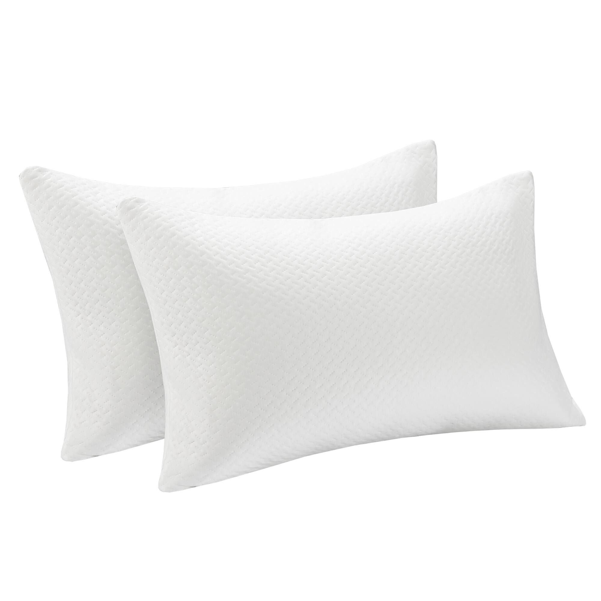 Front. Costway - Costway 2Pack Shredded Memory Foam Bed Pillows Bamboo Rayon Cooling Cover 28"x18" - White.