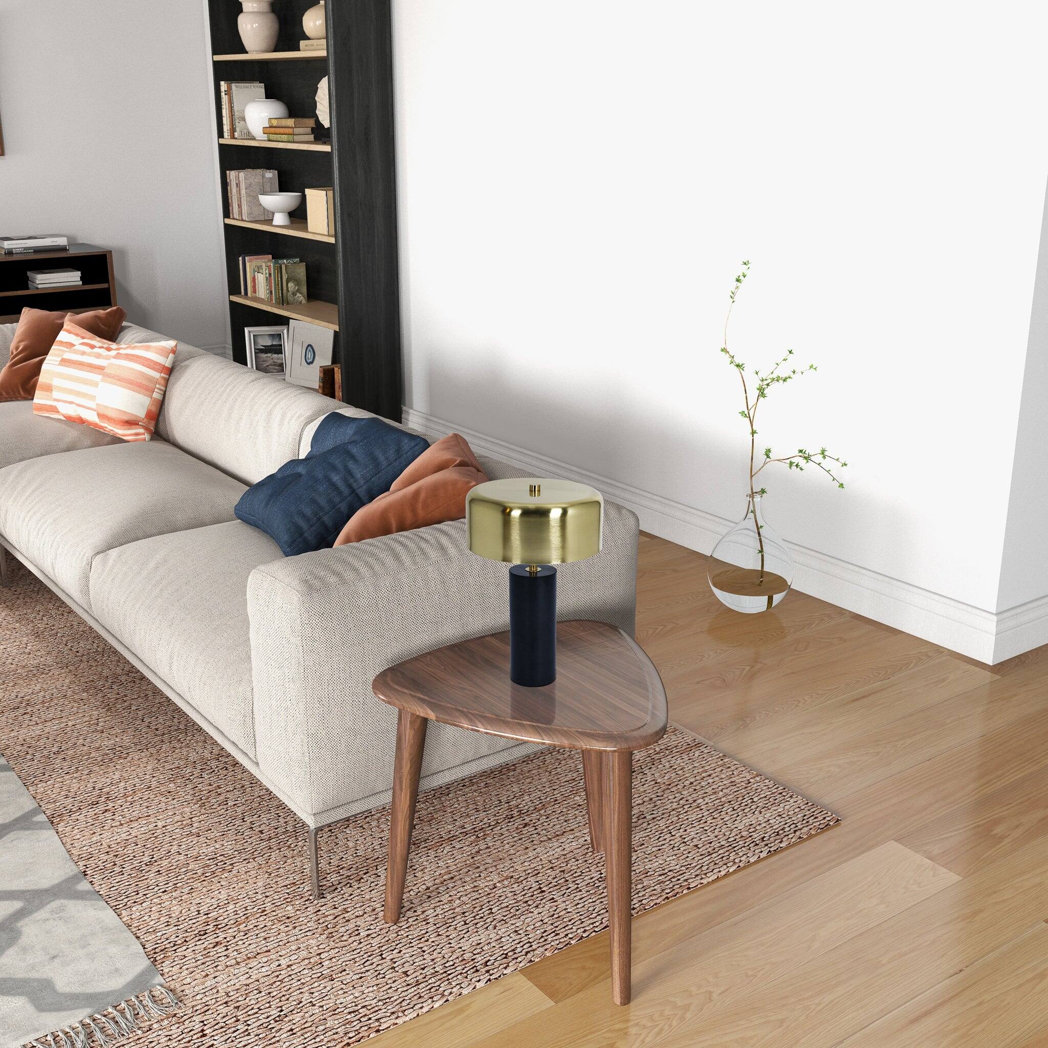 Angle. APRILSOUL - New Design Small Modern Desk Lamp US In Stock Easy Install Bedside Reading Office Kinetic Gold Outer White.