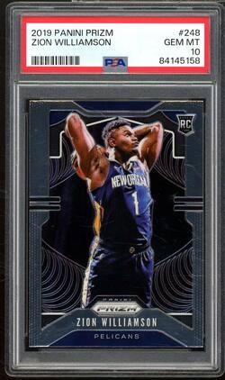 Zion Williamson Rookie Card 2019-20 Panini Prizm #248 PSA 10