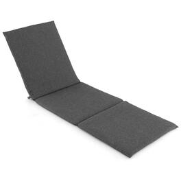 Costway - Outdoor Chaise Lounge Cushion with Hook & Loop Fastener Fixing Straps Patio - Gray