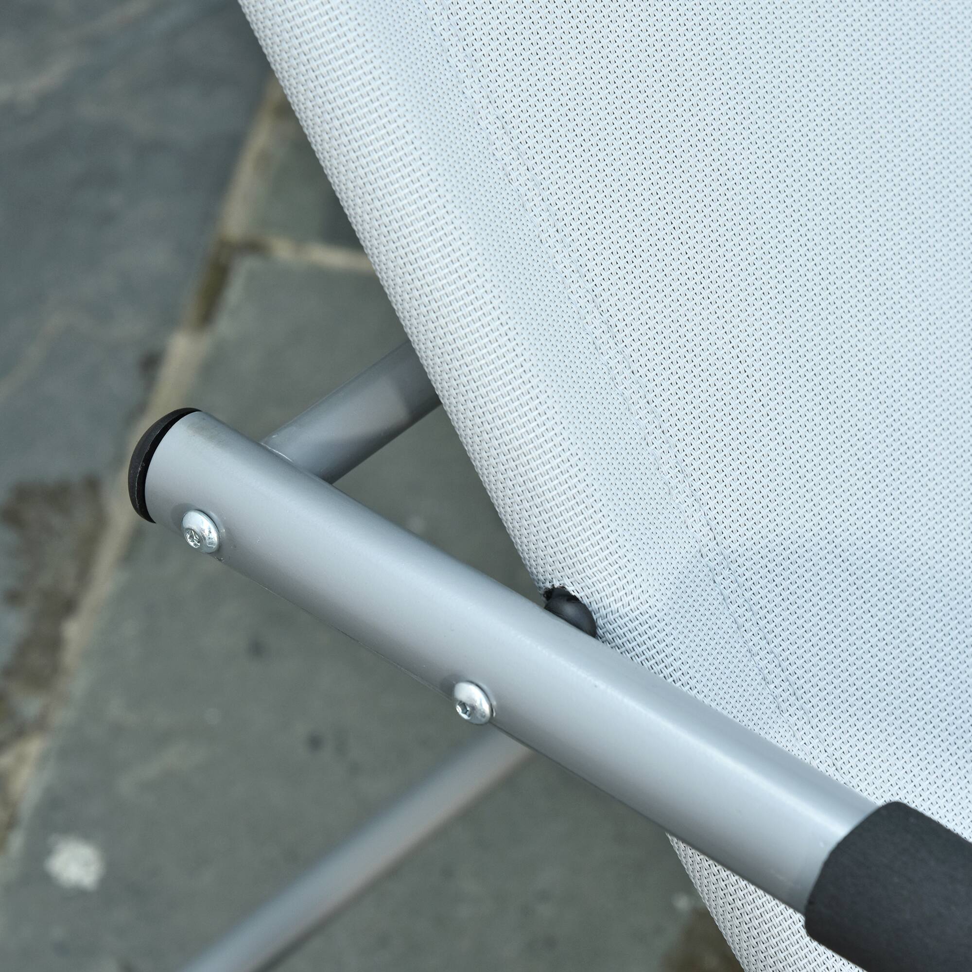 Alt View 4. Outsunny - Zero Gravity Rocking Chair Outdoor Chaise Lounge Chair Recliner Rocker with Detachable Pillow - Gray.