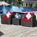 Alt View 1. Costway - 3PCS Patio Rattan Wicker Furniture Set Sofa Table W/Cushion Yard - Red.