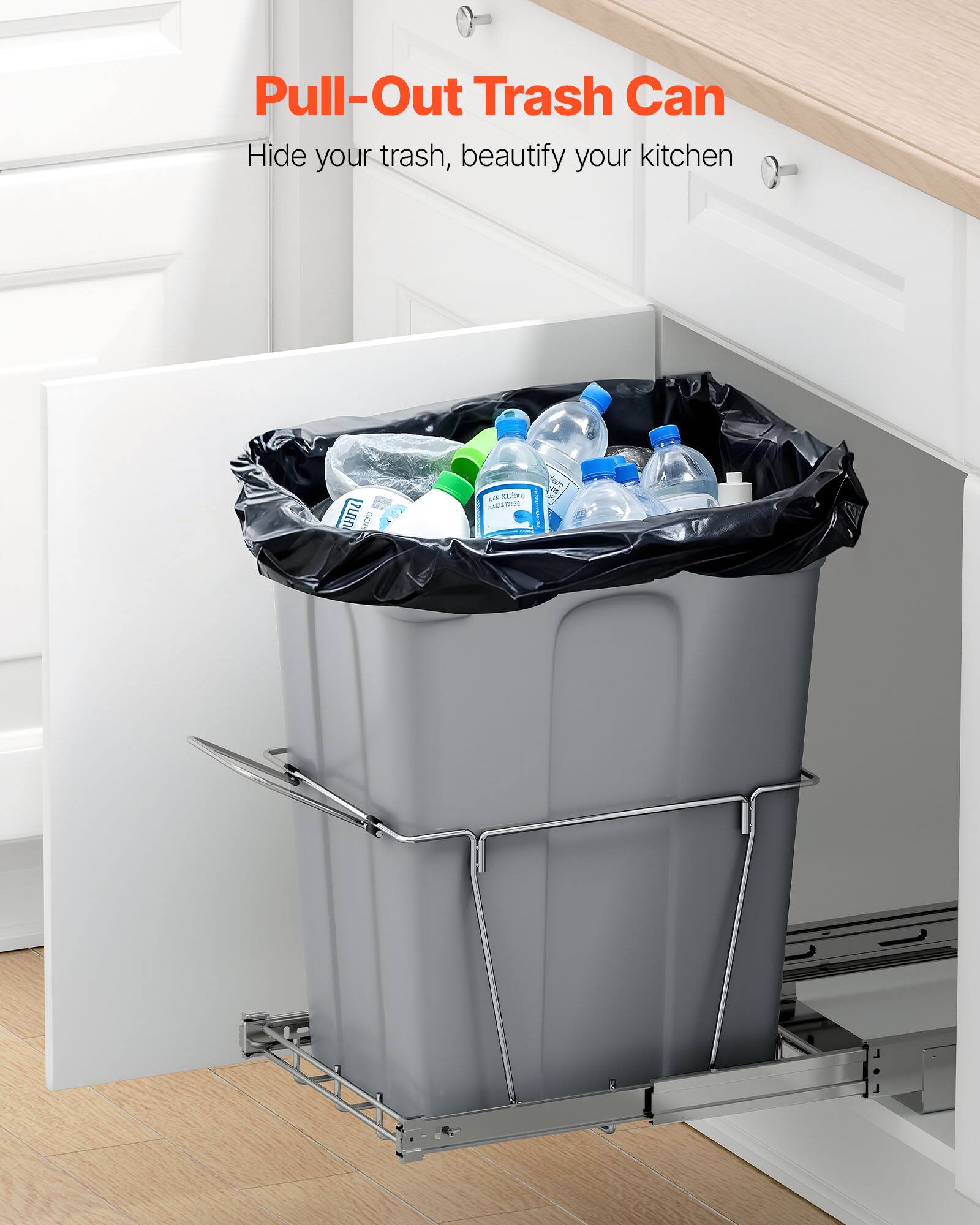 Pull-Out Trash Can  
Hide your trash, beautify your kitchen