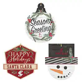 Jardine - Santa Clara Broncos Ornament Bundle - White