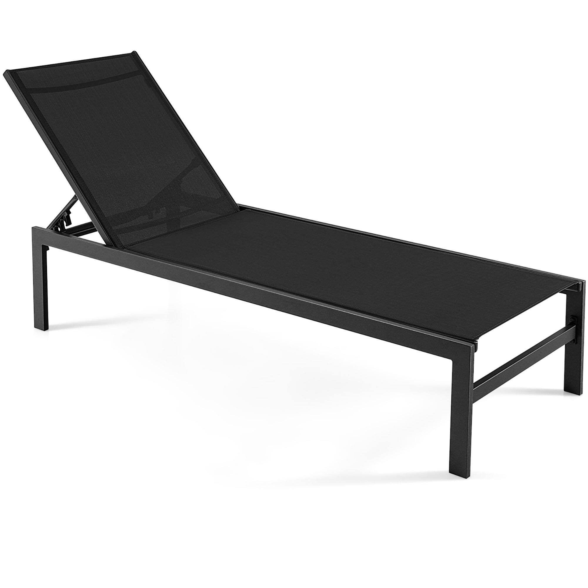 Alt View 1. Gymax - Gymax Patio Chaise Lounge Adjustable Lounge Chair W/ 6-Position Backrest Black - Black.