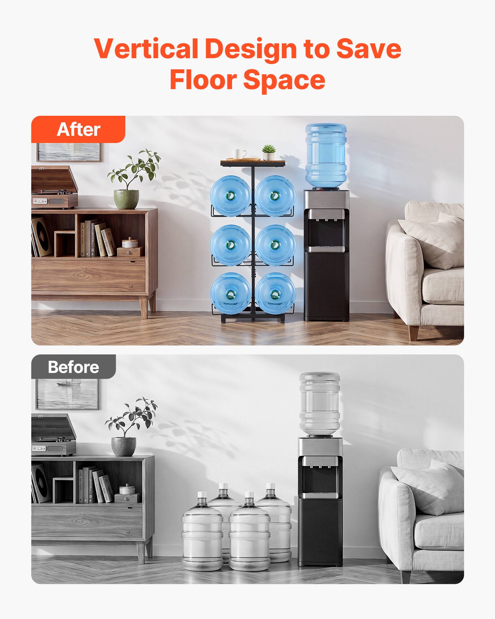 Vertical Design to Save Floor Space

After

Before