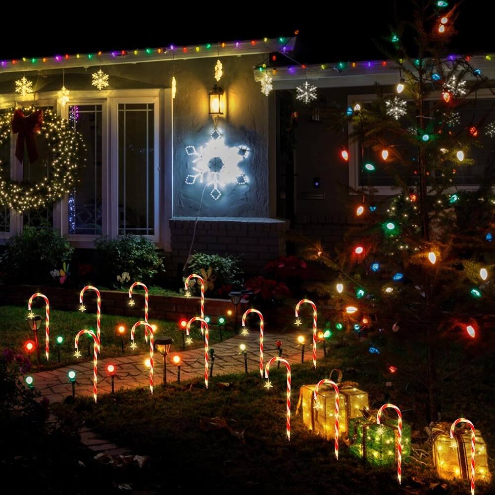 Alt View 1. PARKER SLATER - 20-Pack Solar Candy Cane Pathway Lights – Waterproof Outdoor Christmas Decor.
