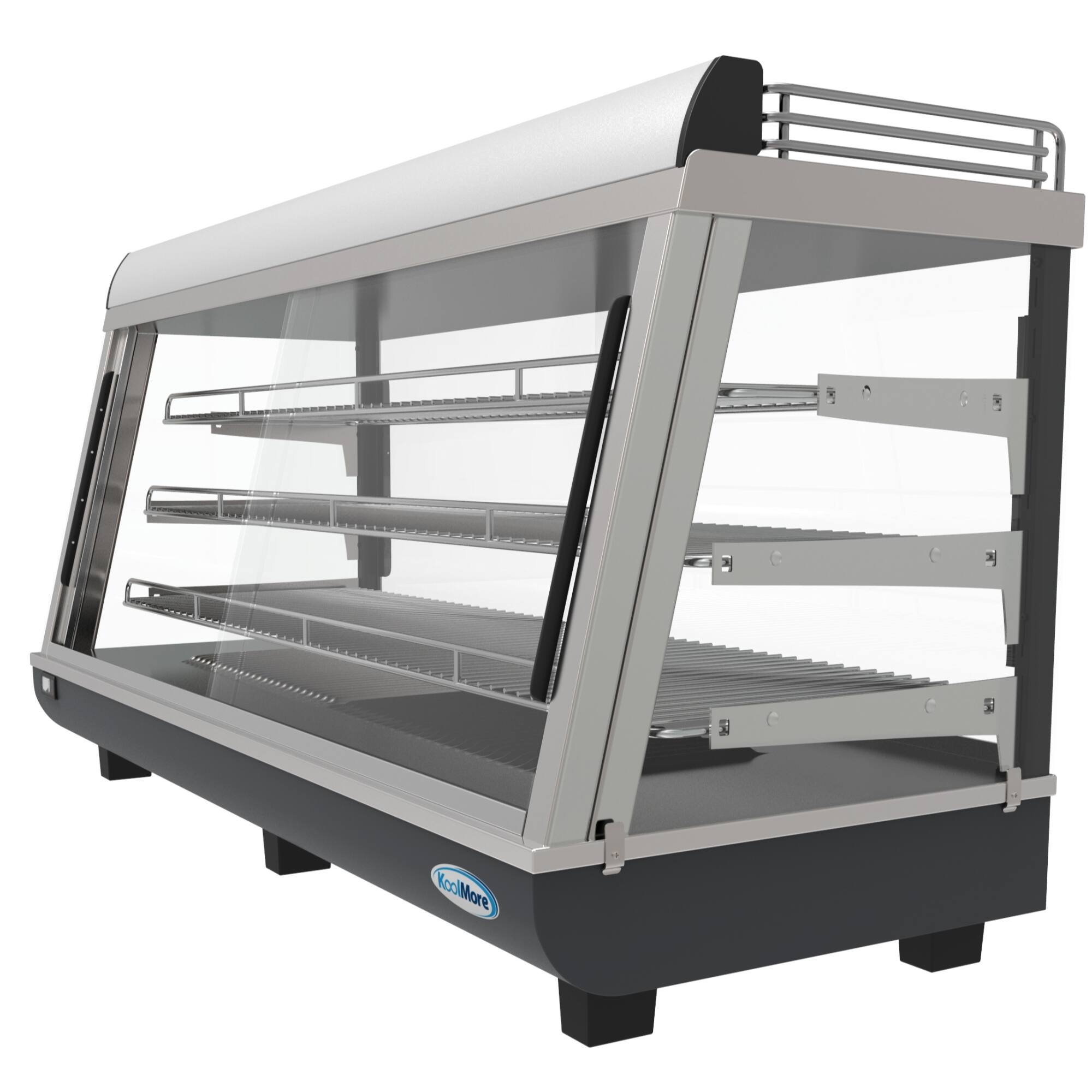 Angle. Koolmore - 48 in. Glass Countertop Display Warmer, 6.5 cu. ft. HDC-6C - Black.