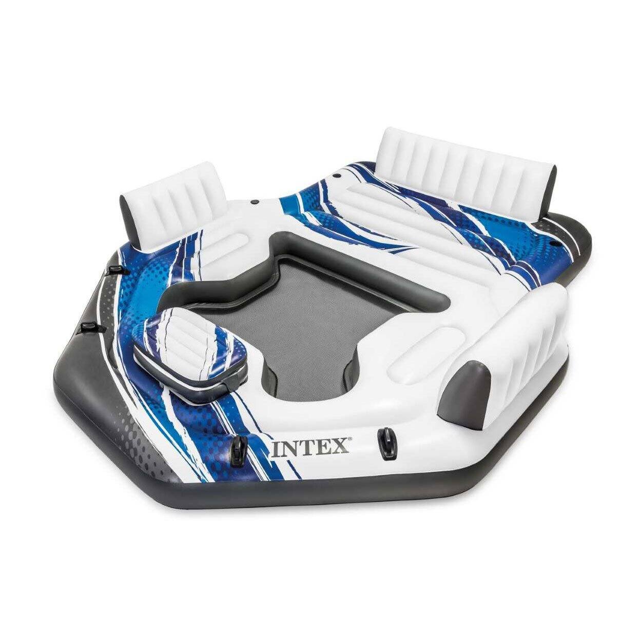 Alt View 1. Intex - Intex 5 Seat Lounging Pool Float & 2 Seat Pool Tube Float w/ Cooler & Repair Kit - Blue.