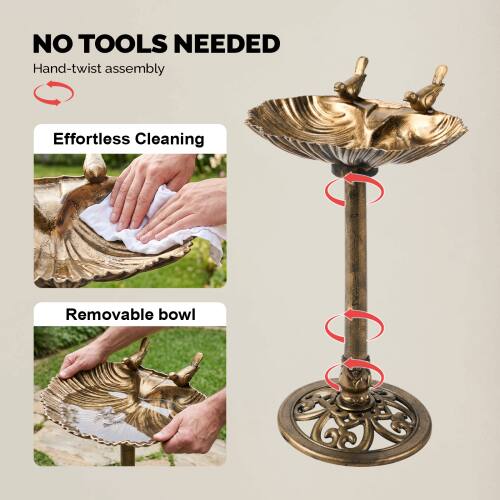NO TOOLS NEEDED  
Hand-twist assembly  

Effortless Cleaning  

Removable bowl