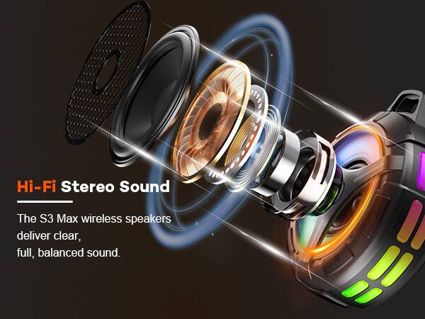 Hi-Fi Stereo Sound

The S3 Max wireless speakers deliver clear, full, balanced sound.