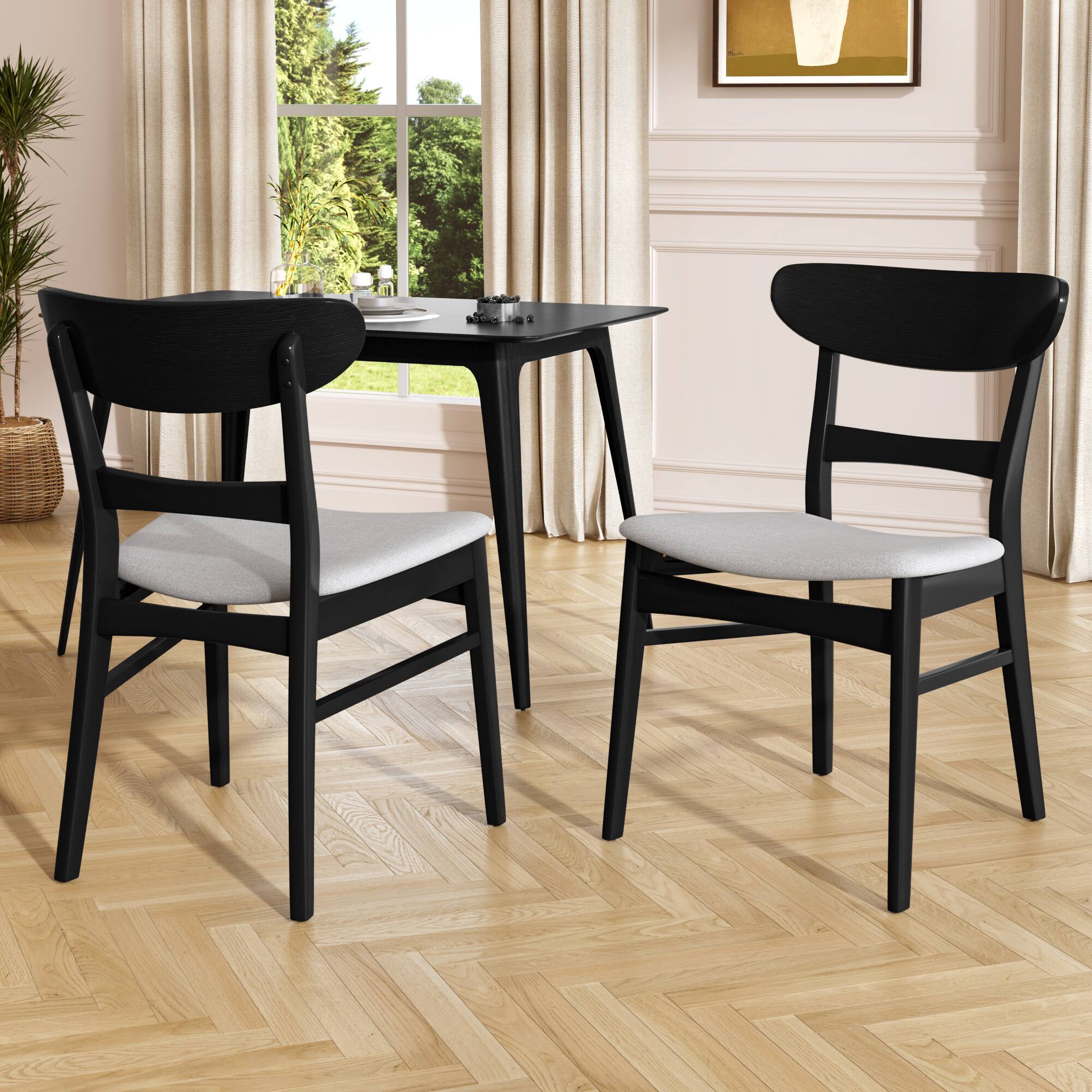Angle. TinyHomie - DINING CHAIR Set of 2 - LIGHT GREY.