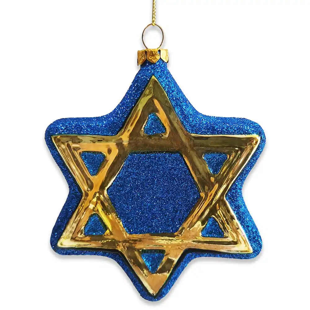 OrnamentallyYou - Star of David Glass Ornament Jewish Holiday Hannukah Tree Gift - Multi-colored