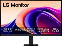 LG - 27" Monitor QHD IPS 100Hz with HDR10 (HDMI USB-C) - Black - Front_Zoom