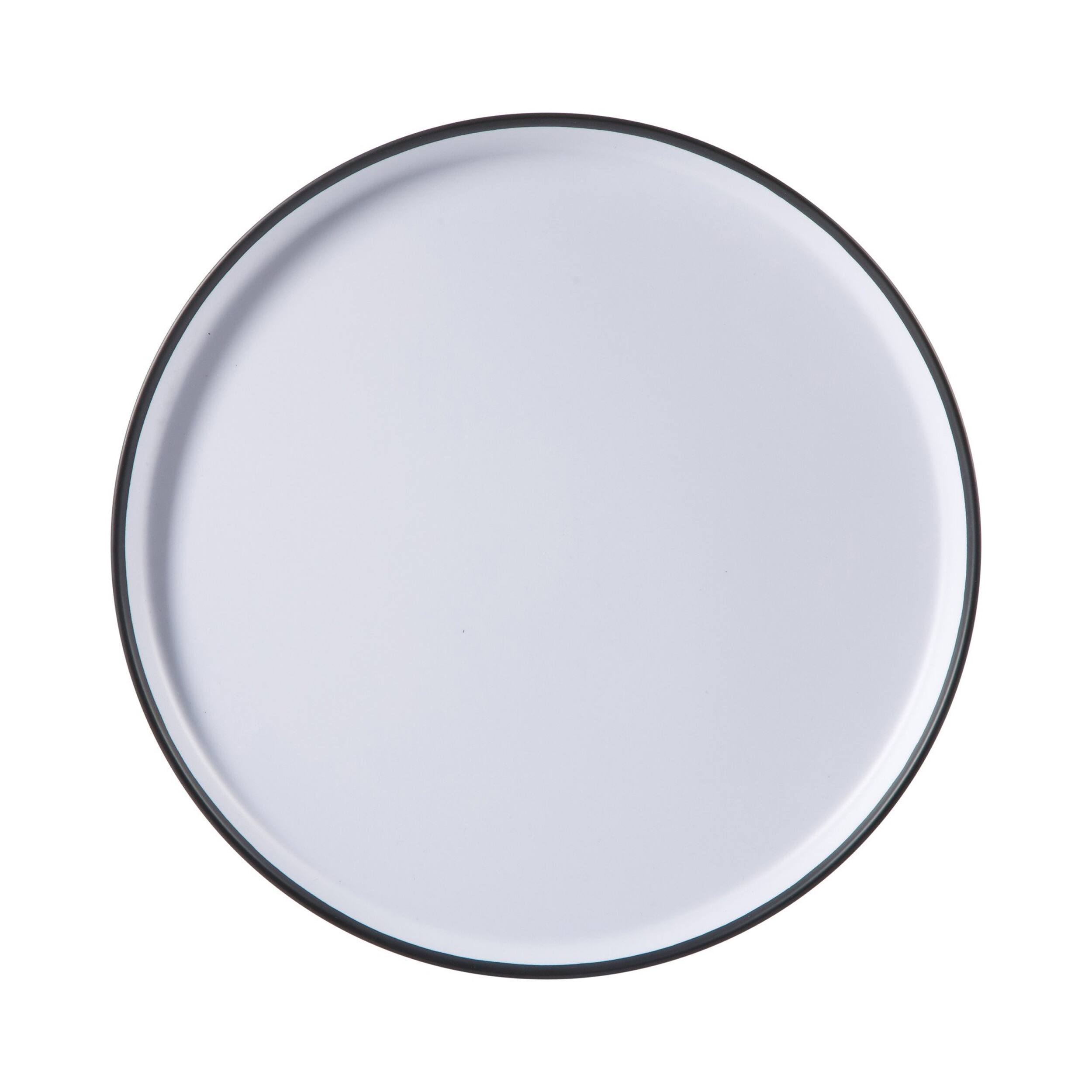 Alt View 5. Gibson - Gibson Home Folsom Shores 12 Piece Melamine Dinnerware Set in White w/ Black Rim - White and Black Rim.