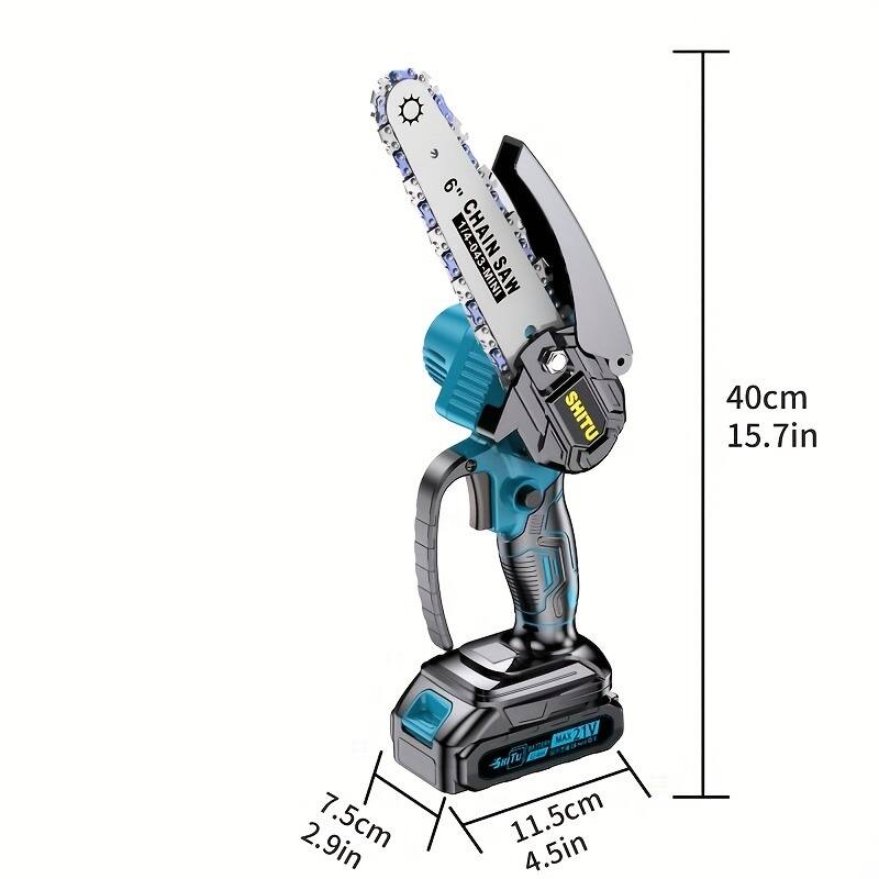 - 6" CHAIN SAW
- MINI SAW
- 40cm 15.7in
- 7.5cm 2.9in
- 11.5cm 4.5in
- 21V
- SHITU