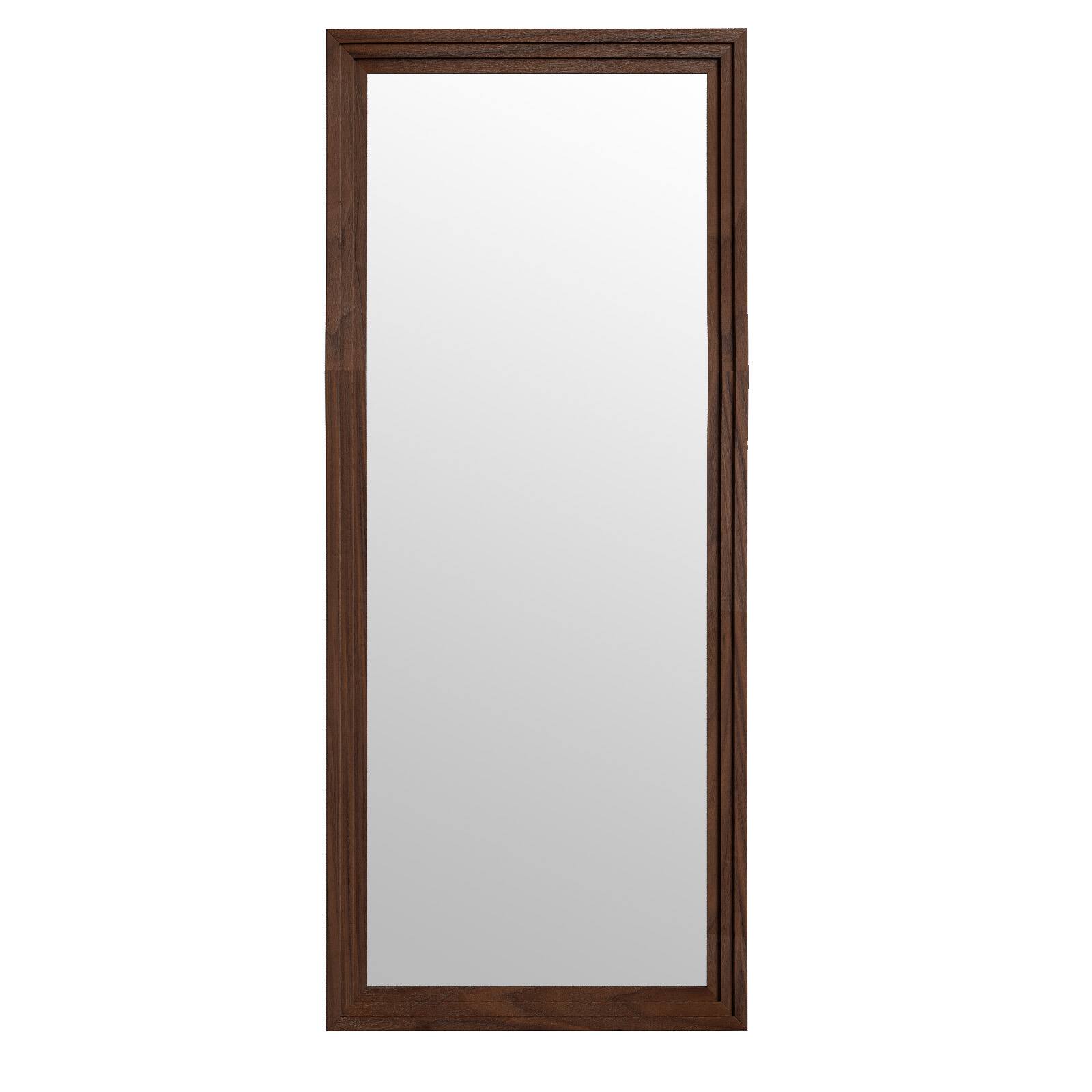 Alt View 1. Easly - Antique Brown 30 in. W x 71 in. H Rectangle Wood Framed Full Length Floor Mirror - Walnut.