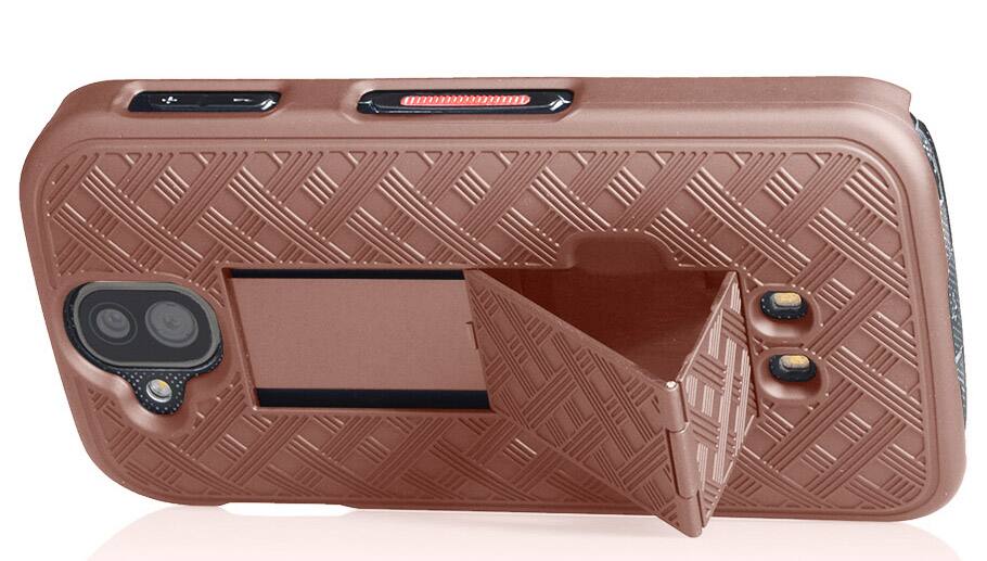 Alt View 4. Nakedcellphone - Case with Stand and Belt Clip Holster for Kyocera DuraForce Pro - Rose Gold.